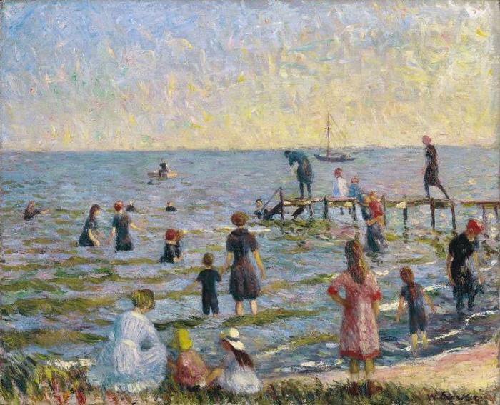 William Glackens Bathing at Bellport, Long Island oil painting image